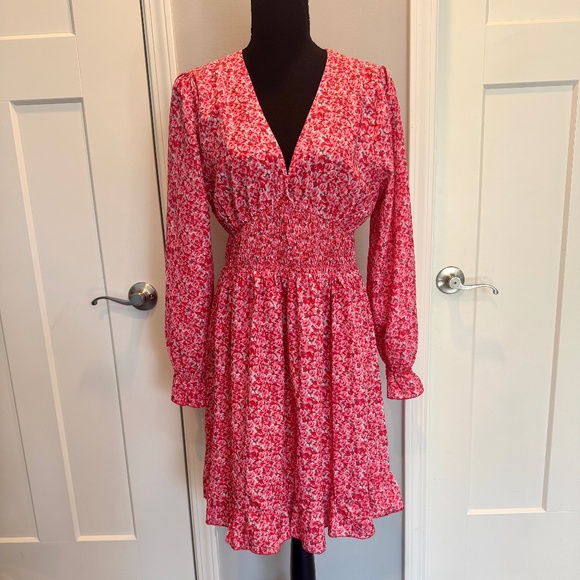 Women's Dress, M, NWOT, Long-sleeve, Pink Floral print - Picture 1 of 9